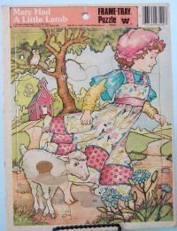 Whitman MARY HAD LITTLE LAMB Frame Tray 12pc Childrens Puzzle Vintage 1981